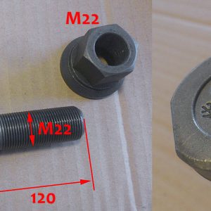 Шпилька колесная задняя с гайкой L=120 D=23 M22 12,9 с насечками