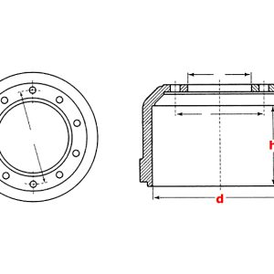 Барабан тормозной задний H=277-280 d=420