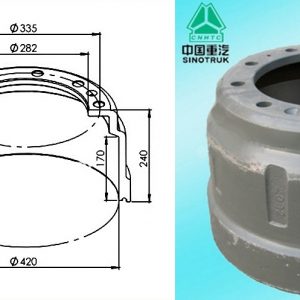 Барабан тормозной передний D=420 H=240 h=170